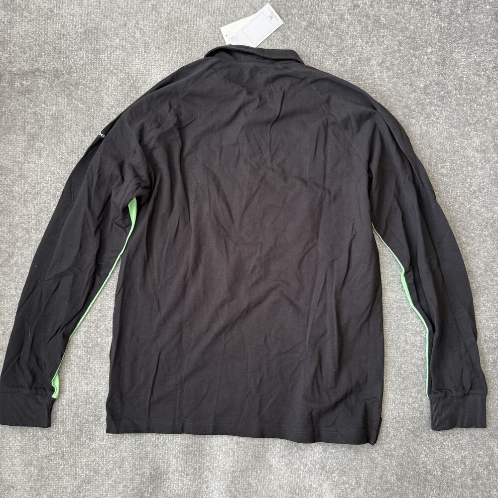 Reebok Shirt Mens Medium Black Green Skate Rugby Long Sleeve Casual Sport NEW - Picture 10 of 10